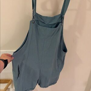 Blue Cotton and Linen Overalls